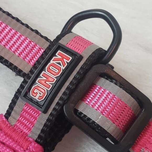 NEW! Small KONG *On the Go* Pink Black Adjustable Braided Reflective Dog Harness - Picture 3 of 10